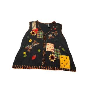 Ugly Halloween Fall Sweater Vest Vintage Size XL